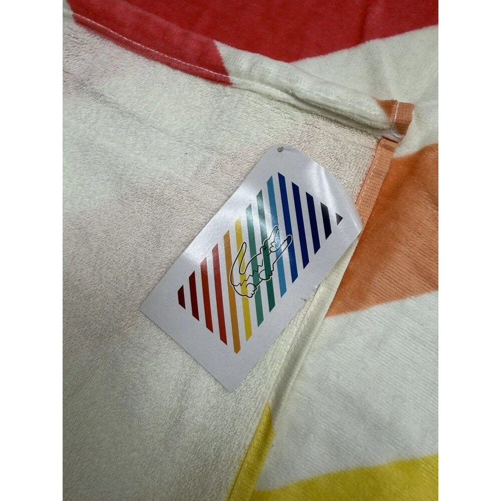 Lacoste Rainbow Big Croc Cotton Beach Towel 36”x72”